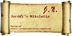 Jordán Nikoletta névjegykártya