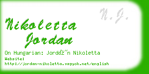 nikoletta jordan business card